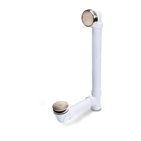 Keeney Full Soak Bath Drain, Brushed Nickel 630PVCFSBN